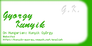 gyorgy kunyik business card