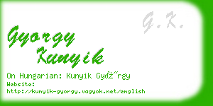 gyorgy kunyik business card